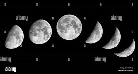 4 phases of the moon Black and White Stock Photos & Images - Alamy