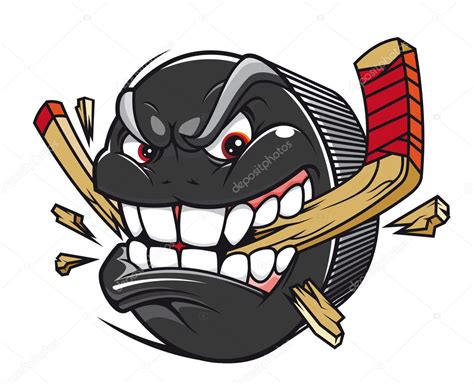 Hockey puck break hockey stick — Stock Vector © Seamartini #11548701