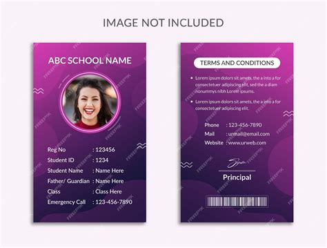 Premium Vector | Student and employee vertical id card template