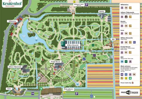Keukenhof Gardens Map & Pavilion Descriptions