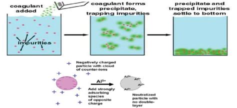 Picture explains the mechanisms of coagulation-floculation process ...