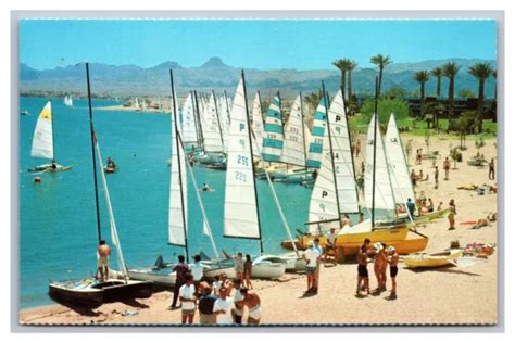 LAKE HAVASU CITY AZ Catamarans at Nautical Inn Beach Scene Chrome Postcard $5.87 - PicClick