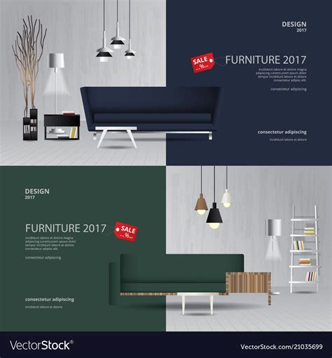 2 banner furniture sale design template Royalty Free Vector