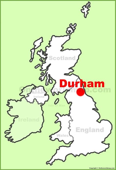 Durham location on the UK Map