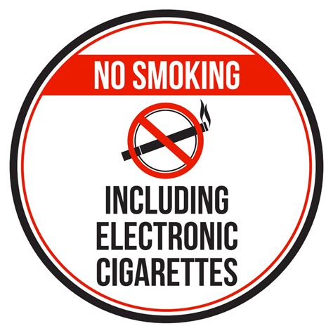 No Smoking Including Electronic Cigarettes Red, Black and White Business Commercial Safety ...