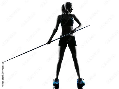 woman Javelin thrower silhouette Stock Photo | Adobe Stock