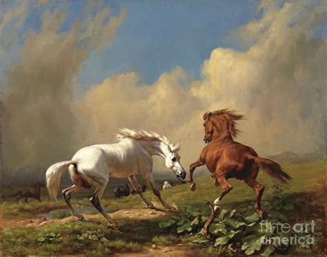 Frightened Horses Before a Storm Painting by Celestial Images - Fine Art America