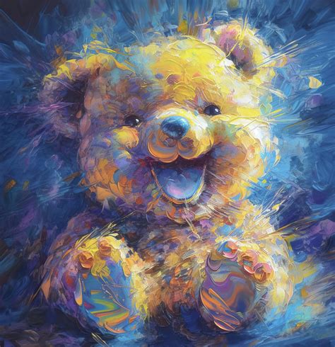 Blue Bear Mixed Media by My Enchanted Canvas - Fine Art America