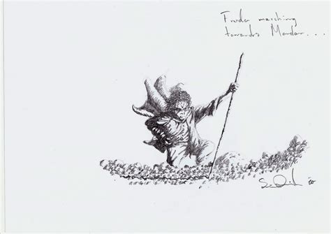 Quitzau illustration: Frodo marching towards Mordor