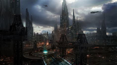 ArtStation - Sci-fi city scape concept art - class demo