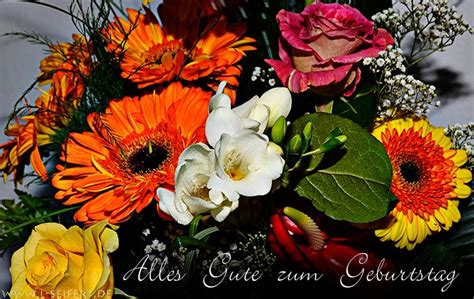 Geburtstagblumen, alles Gute, Gesundheit für Dich und ein bunter ...