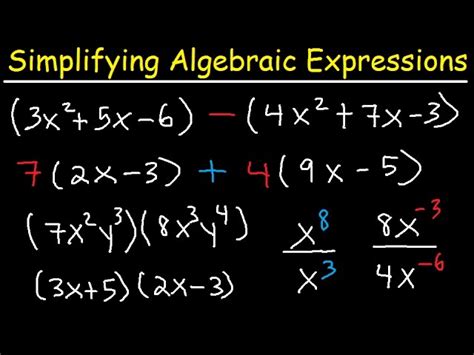 Easy Algebraic Expressions Examples