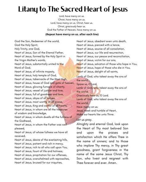 Litany to the Sacred Heart of Jesus Downloadable Print – Totally Catholic Tees