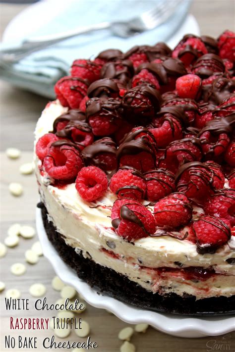 White Chocolate Raspberry Truffle No Bake Cheesecake |Delicious Recipe