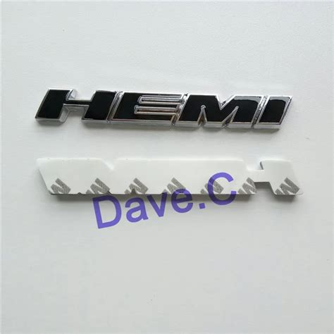 2 Piece/lot Car Hemi Black Emblem ABS Custom Chrome 3D Letter Sticker ...