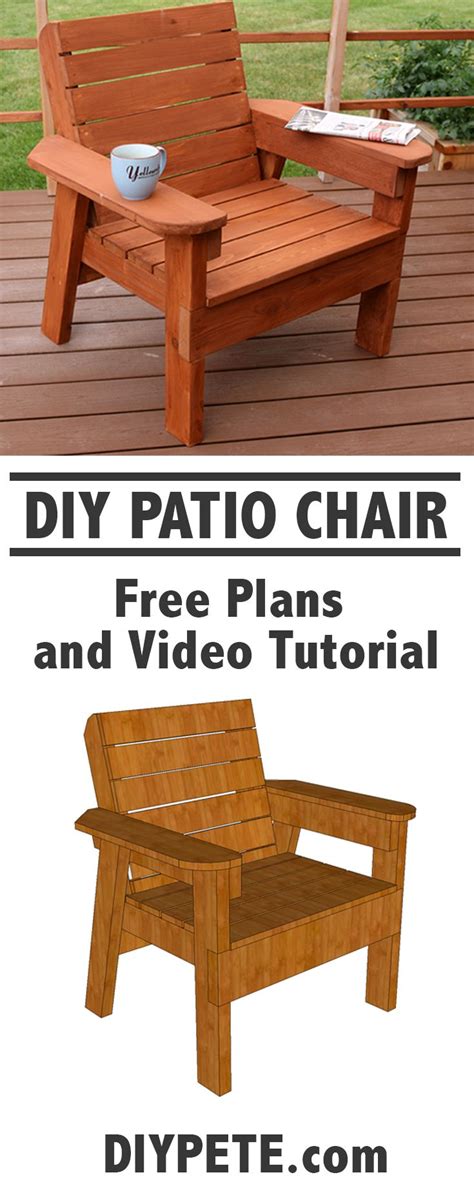 DIY Patio Chair Plans and Tutorial - Step by Step Videos and Photos ...