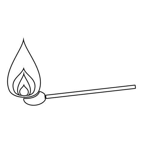 Burning match the black color icon . 5215194 Vector Art at Vecteezy