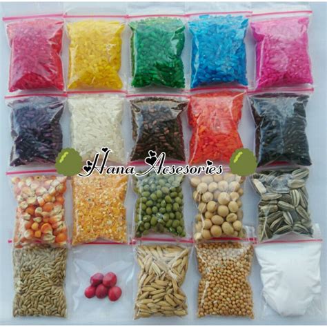 Jual Paket biji bijian dapat 20 macam bungkus, untuk bahan kerajinan kolase Indonesia|Shopee ...