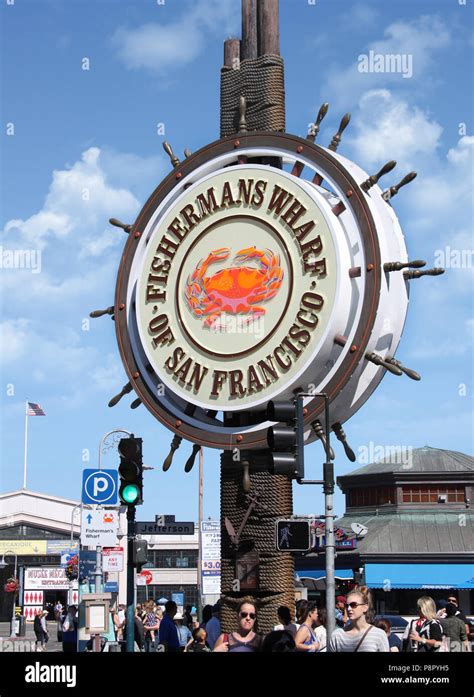 Landmark signage at Fishermans wharf in san francisco Stock Photo - Alamy