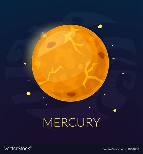 The planet Mercury, vector illustration isolated on background ...