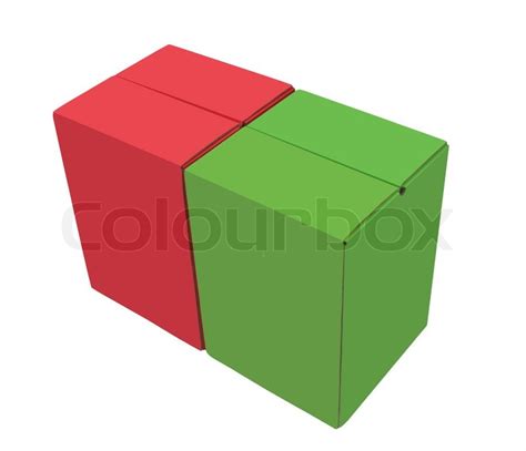 Two empty cardboard boxes with plain ... | Stock image | Colourbox