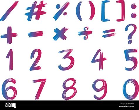 Font design for numbers and signs illustration Stock Vector Image & Art ...