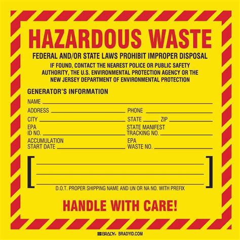Printable Hazardous Waste Label Template Philippines