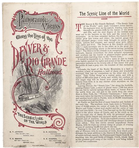 Spectacular 1893 Denver & Rio Grande Railroad promotional brochure ...