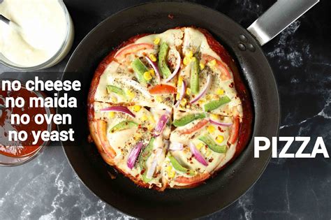 no cheese pizza recipe | pizza without cheese | no maida no oven pizza