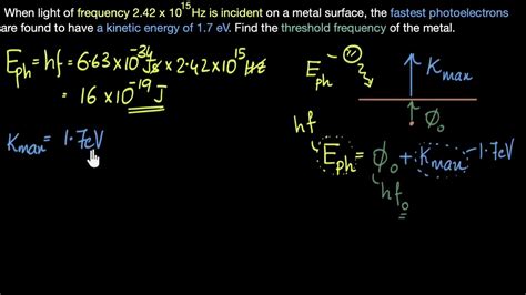 Calculate threshold frequency | Dual nature of light | Physics | Khan ...