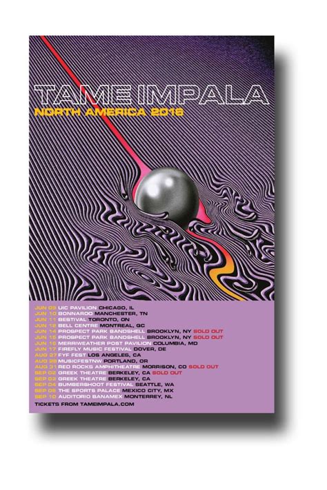 Tame Impala Poster – Currents Concert Tour 2016 North America ...