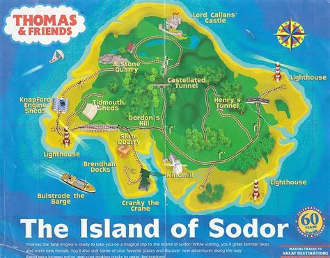 a map of the island of sodor in thomas & friends's adventure park