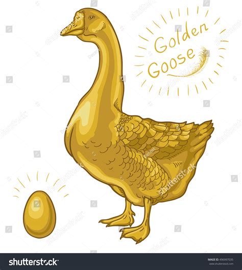 Golden Goose Goose On White Background Stock Vector (Royalty Free) 496997035 | Shutterstock