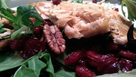 Salmon salad | Cajun salmon on a bed of spring greens with p… | Flickr