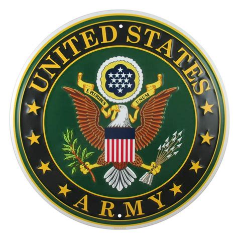 Tags America United States Army Logo Metal Sign, 12 Inch Round Embossed Aluminum Emblem, US ...