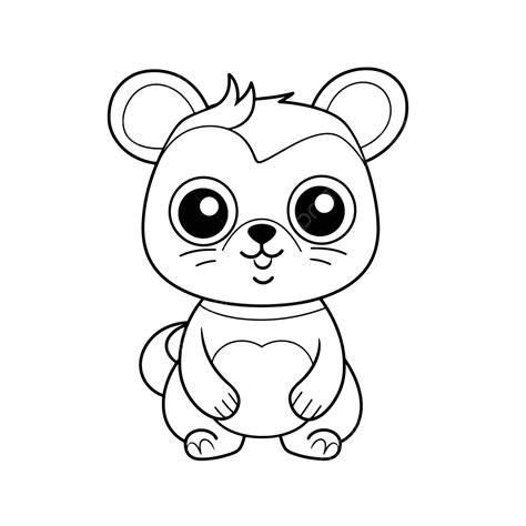 Cute Animals Coloring Page Animal Coloring Pages Outline Sketch Drawing ...