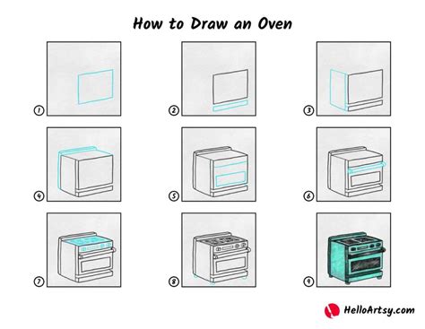 How to Draw An Oven - HelloArtsy