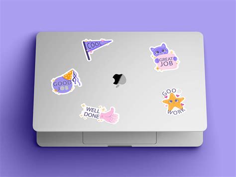 Free Laptop Sticker Mockup PSD Set - Good Mockups