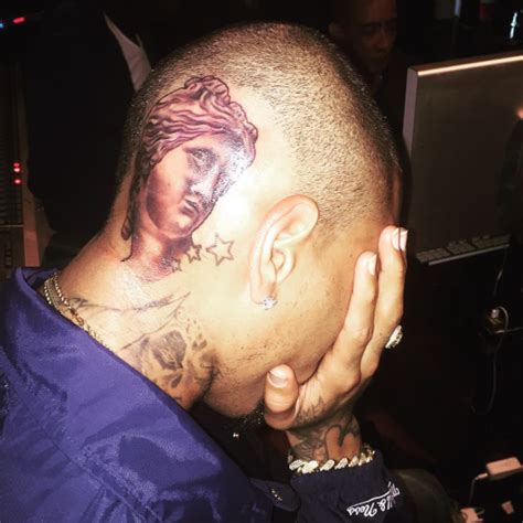 Singer Chris Brown Gets Strange New Tattoo, On His Head of All Places ...