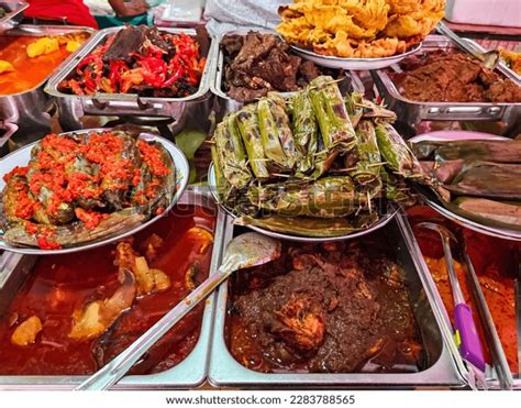 Various Padang Cuisine Indonesian Traditional Food Stock Photo ...