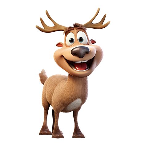 AI generated 3D cute cartoon reindeer on transparent background. 35894591 PNG