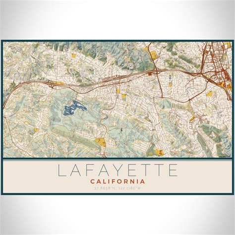 Lafayette - California Map Print in Woodblock — JACE Maps