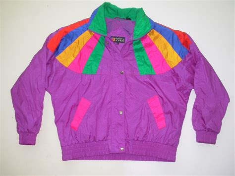 Andy Johns women's NEON Rainbow Windbreaker Ski Jacket size: L | eBay ...