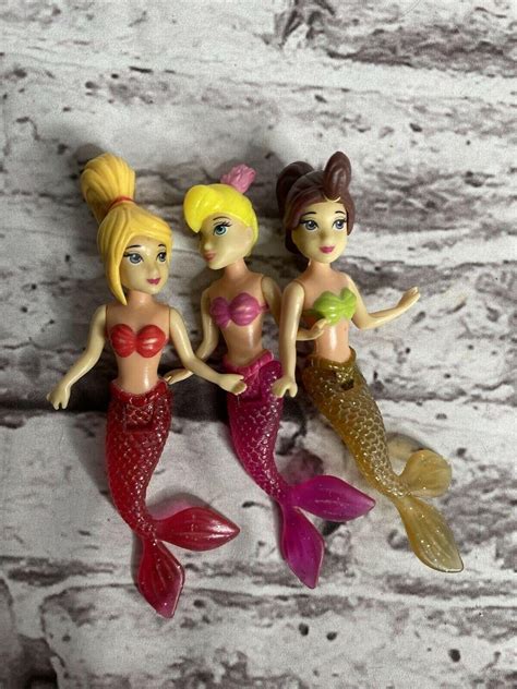 3 Disney Polly Pocket Little Mermaid Dolls Mattel 2011 | #3856990052