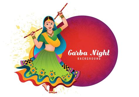 Garba night woman playing garba and dandiya celebration background ...