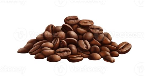 Brown Roasted Coffee Beans Piles, Closeup on Transparent Background. . 24042165 PNG