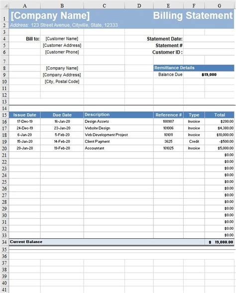 Free Billing Statement Template – Download Now – FreshBooks