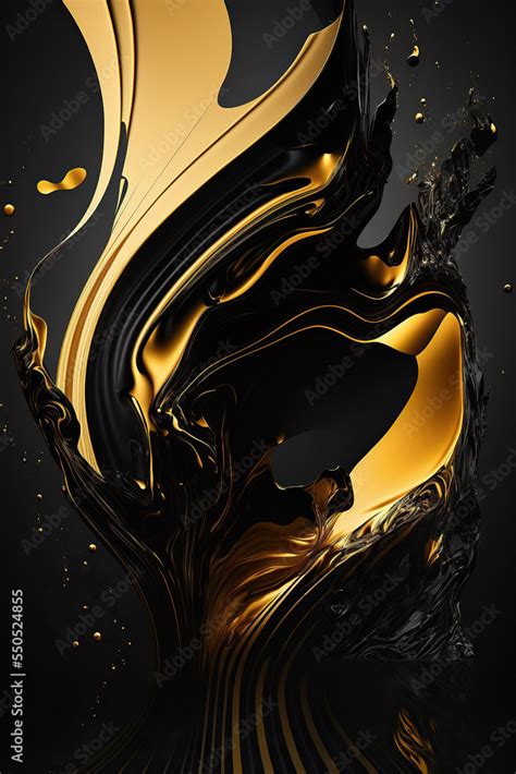 Luxury 3d abstract black and gold wallpaper. Stock Illustration | Adobe Stock