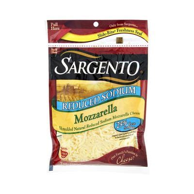 Sargento Shredded Cheese, Mozzarella, Reduced Sodium (7 oz) - Instacart