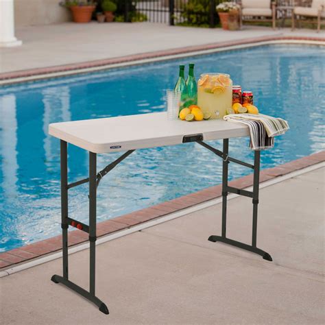 4-Foot Commercial Adjustable Folding Table (almond) Lifetime